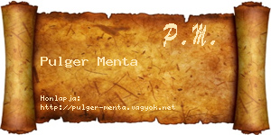 Pulger Menta névjegykártya